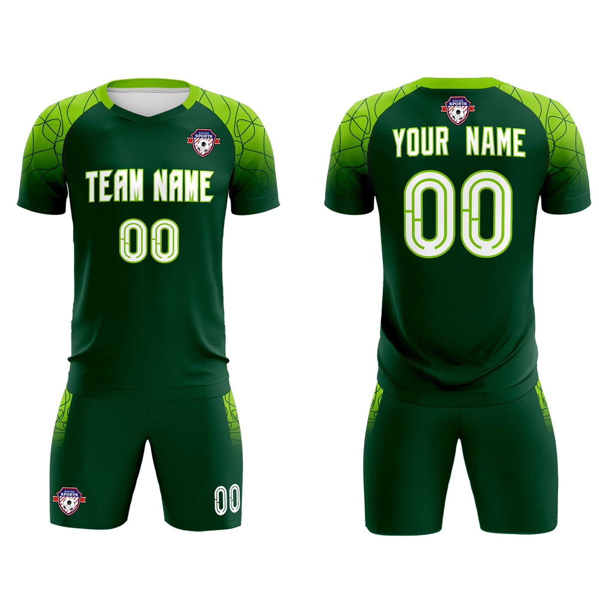 Custom Green Classic Football Training Kit Jersey For Adults/Kids