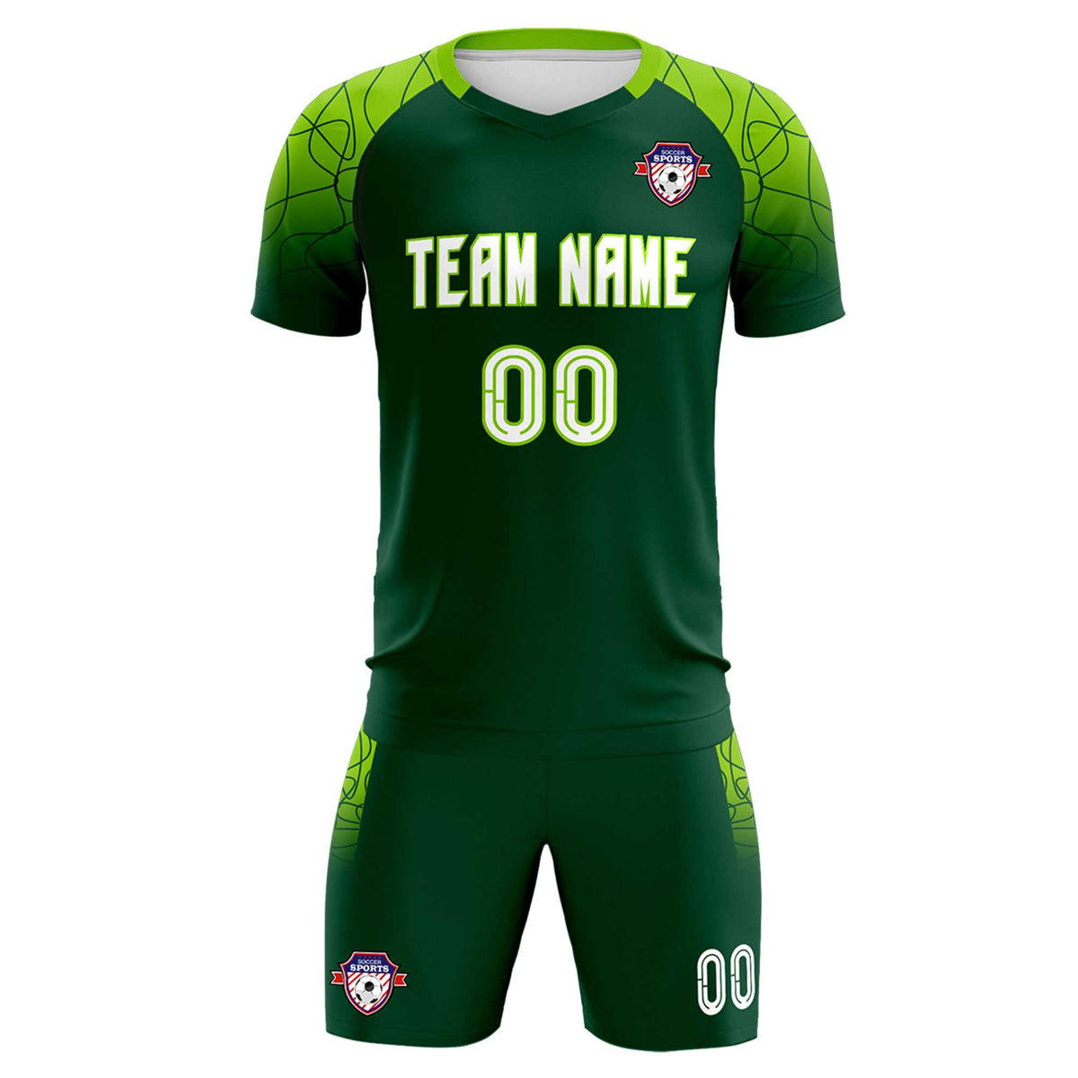 Custom Green Classic Football Training Kit Jersey For Adults/Kids