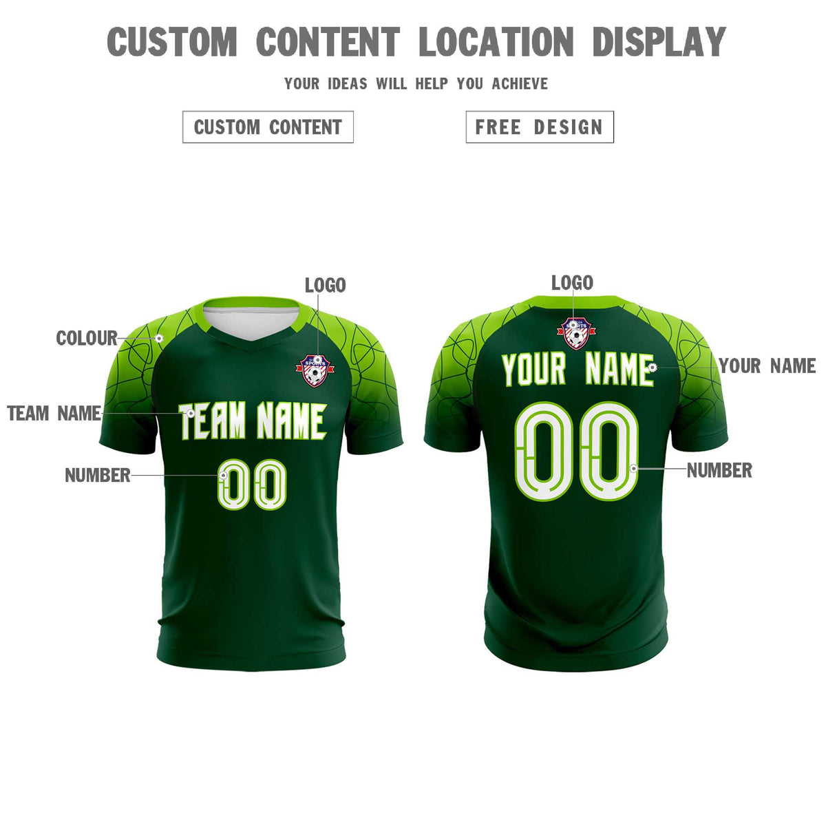 Custom Green Classic Football Training Kit Jersey For Adults/Kids