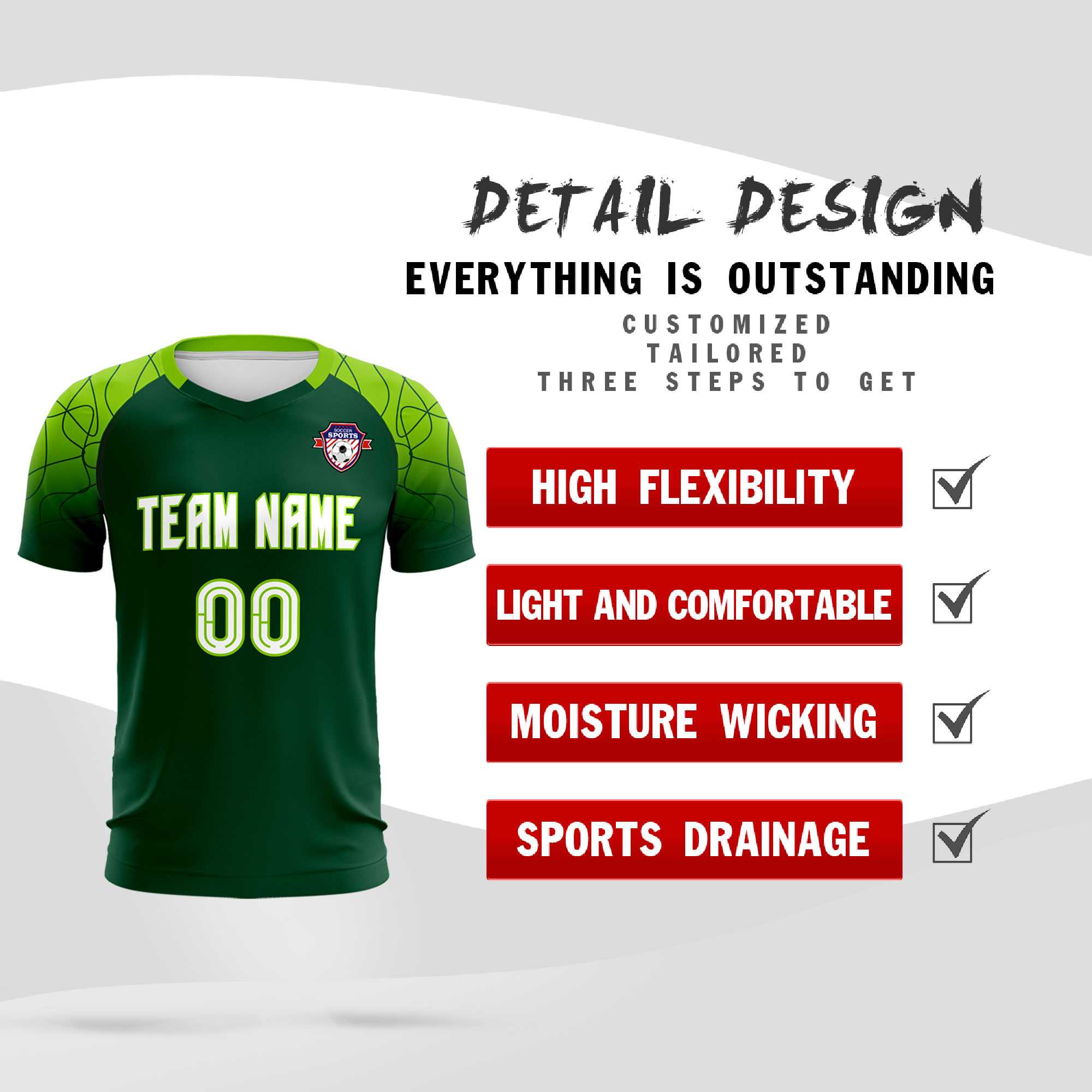 Custom Green Classic Football Training Kit Jersey For Adults/Kids
