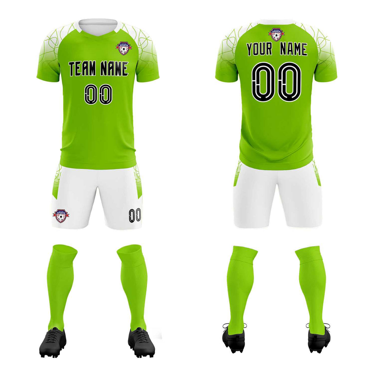 Custom Green Classic Football Training Kit Jersey For Adults/Kids