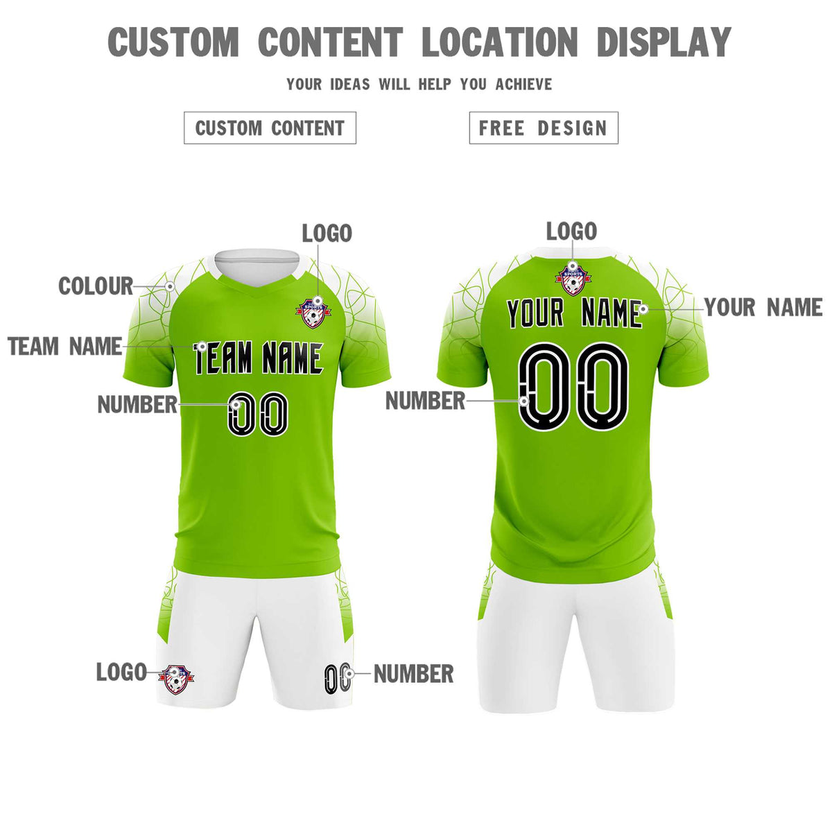 Custom Green Classic Football Training Kit Jersey For Adults/Kids