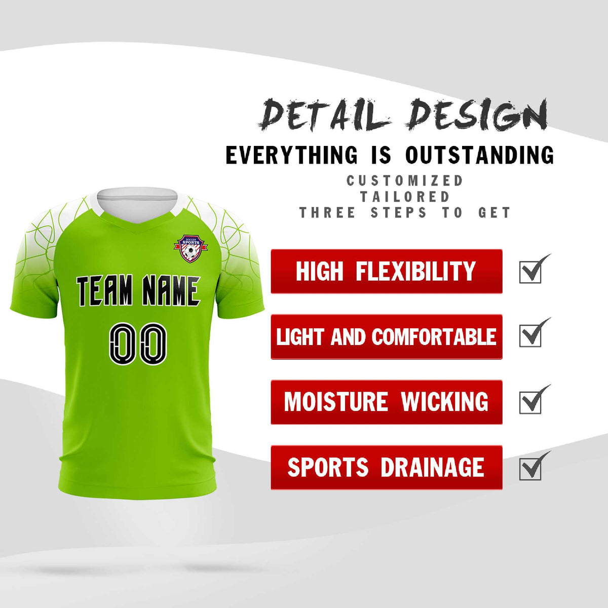 Custom Green Classic Football Training Kit Jersey For Adults/Kids