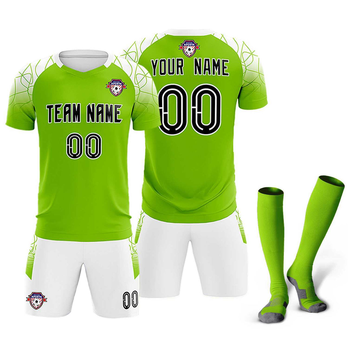 Custom Green Classic Football Training Kit Jersey For Adults/Kids