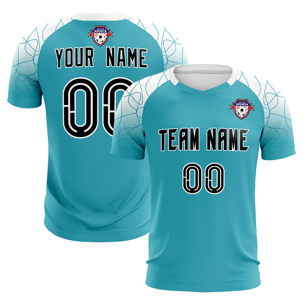 Custom Aqua Classic Football Training Kit Jersey For Adults/Kids