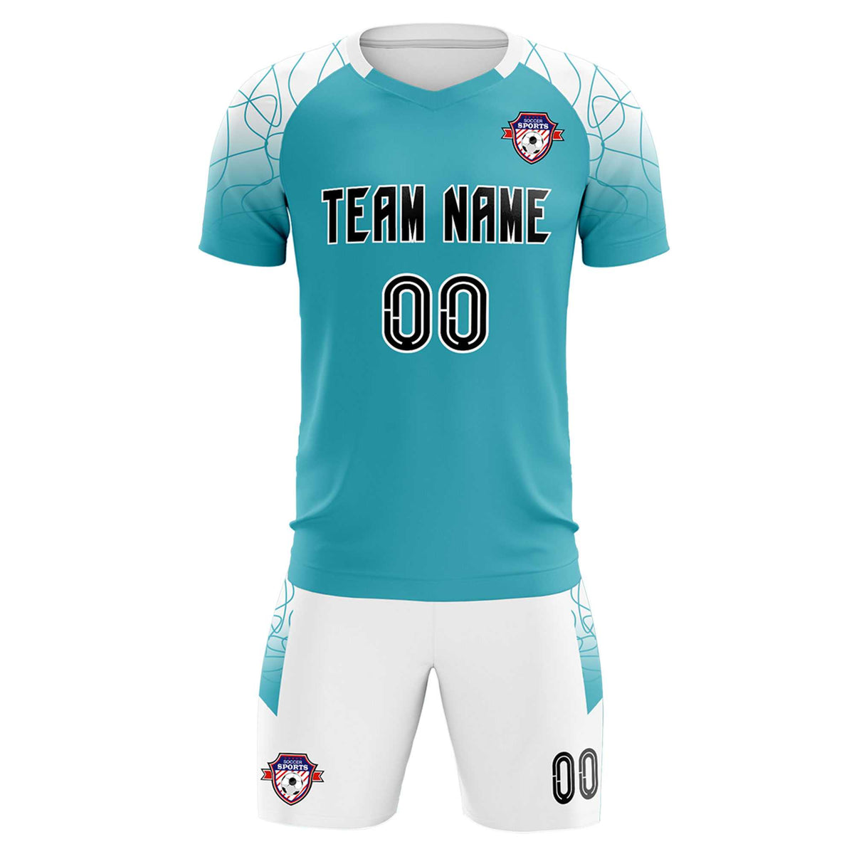 Custom Aqua Classic Football Training Kit Jersey For Adults/Kids