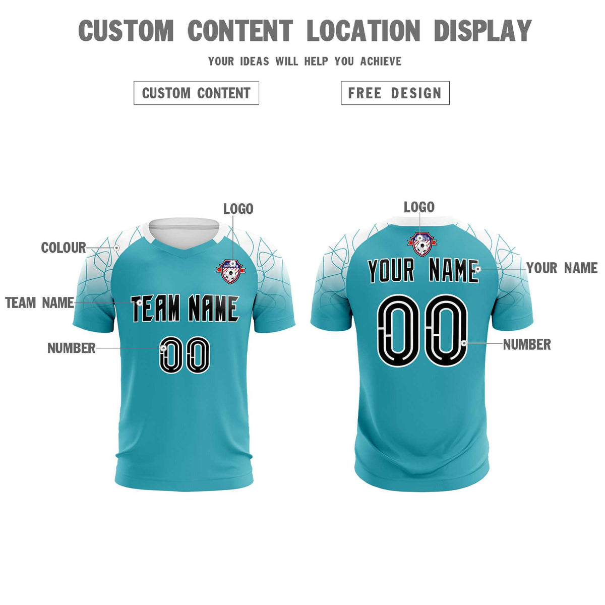 Custom Aqua Classic Football Training Kit Jersey For Adults/Kids