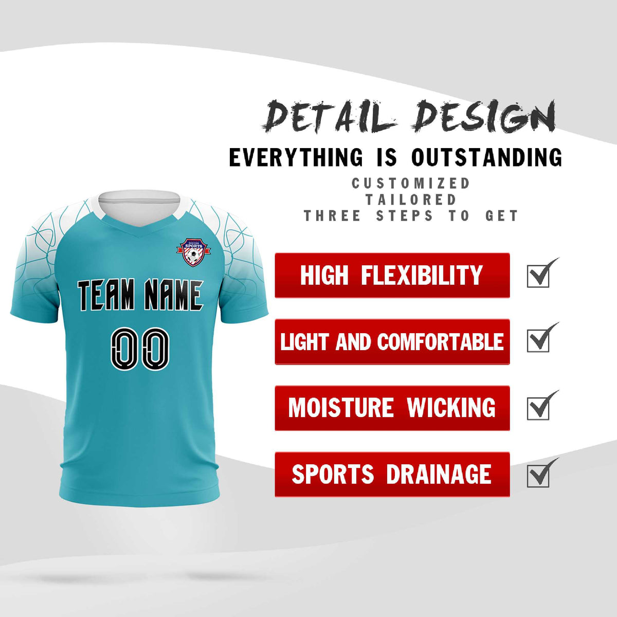 Custom Aqua Classic Football Training Kit Jersey For Adults/Kids