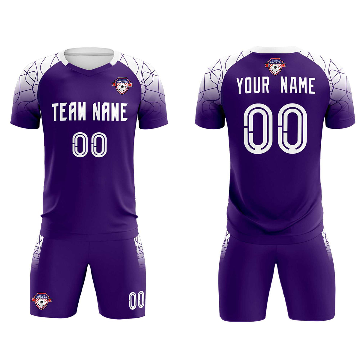 Custom Purple Classic Football Training Kit Jersey For Adults/Kids