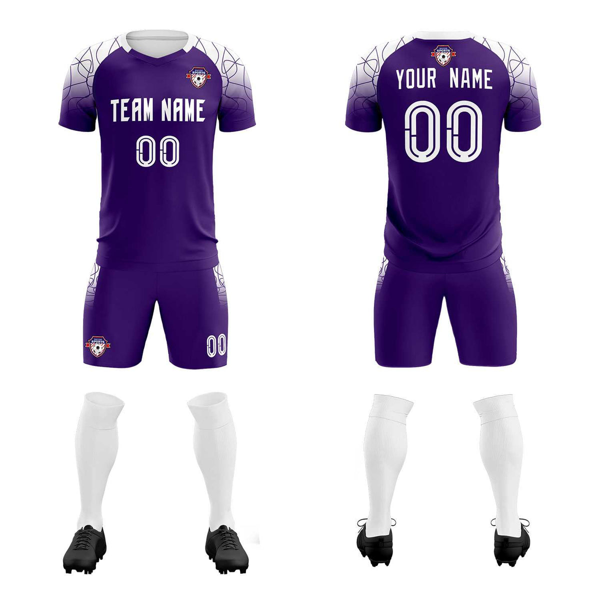 Custom Purple Classic Football Training Kit Jersey For Adults/Kids