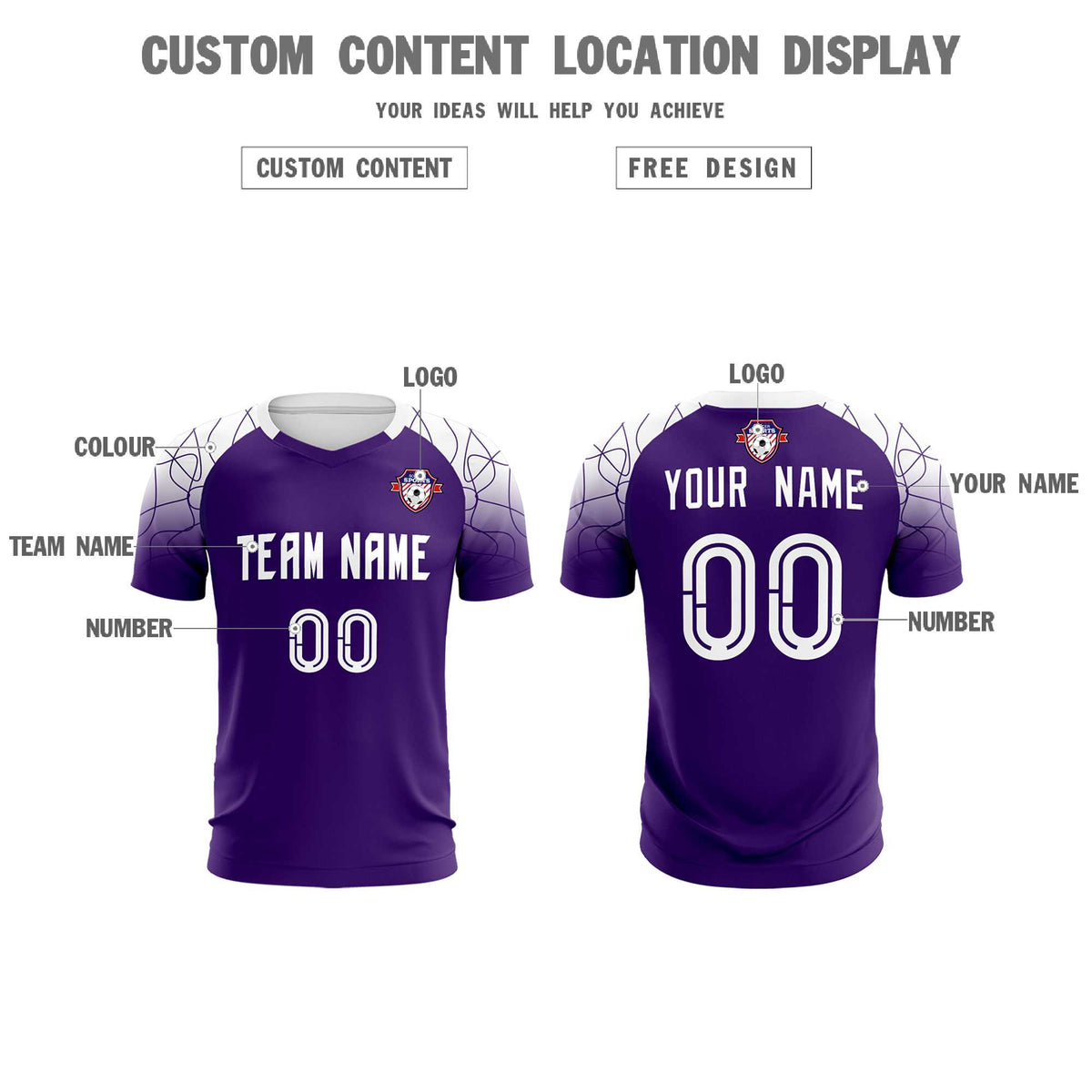 Custom Purple Classic Football Training Kit Jersey For Adults/Kids