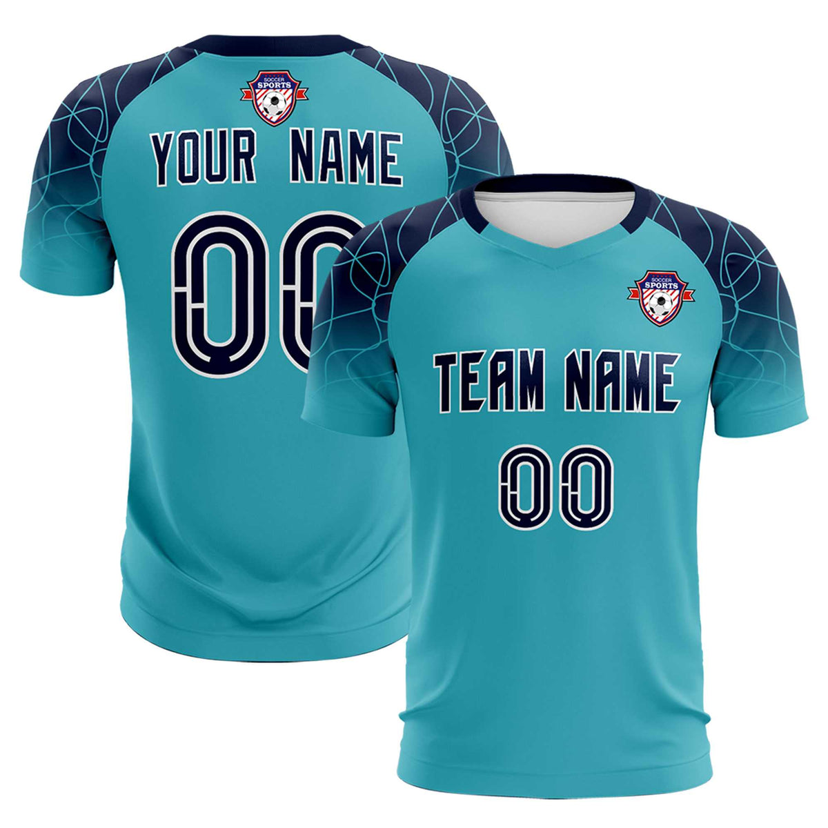 Custom Sky Blue Classic Football Training Kit Jersey For Adults/Kids