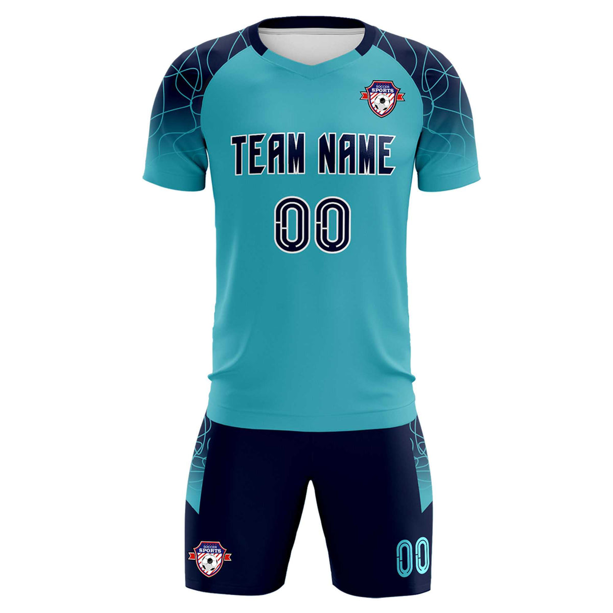 Custom Sky Blue Classic Football Training Kit Jersey For Adults/Kids
