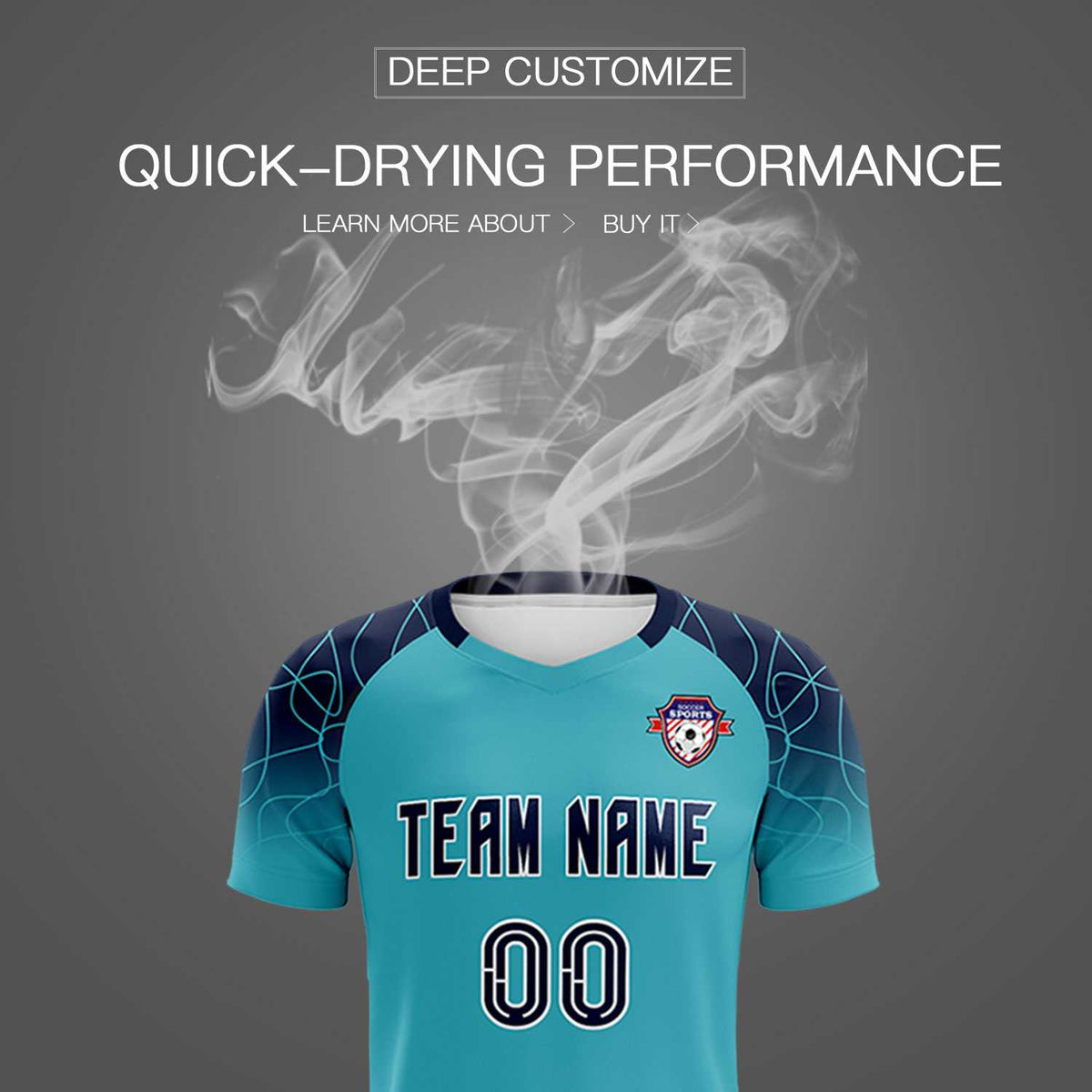 Custom Sky Blue Classic Football Training Kit Jersey For Adults/Kids