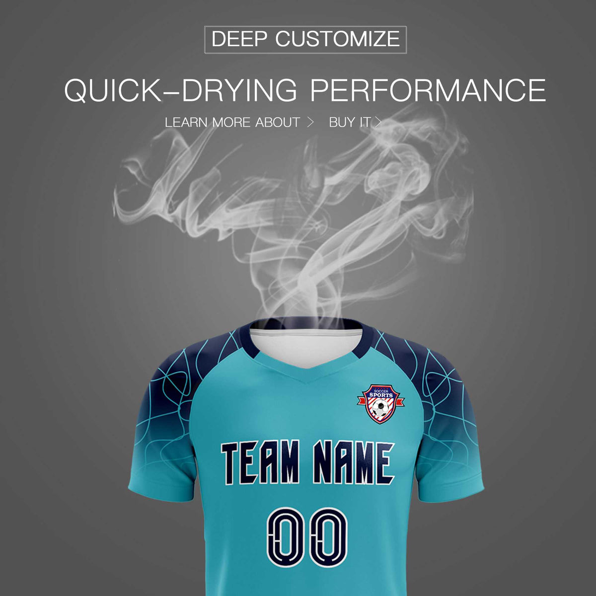 Custom Sky Blue Classic Football Training Kit Jersey For Adults/Kids