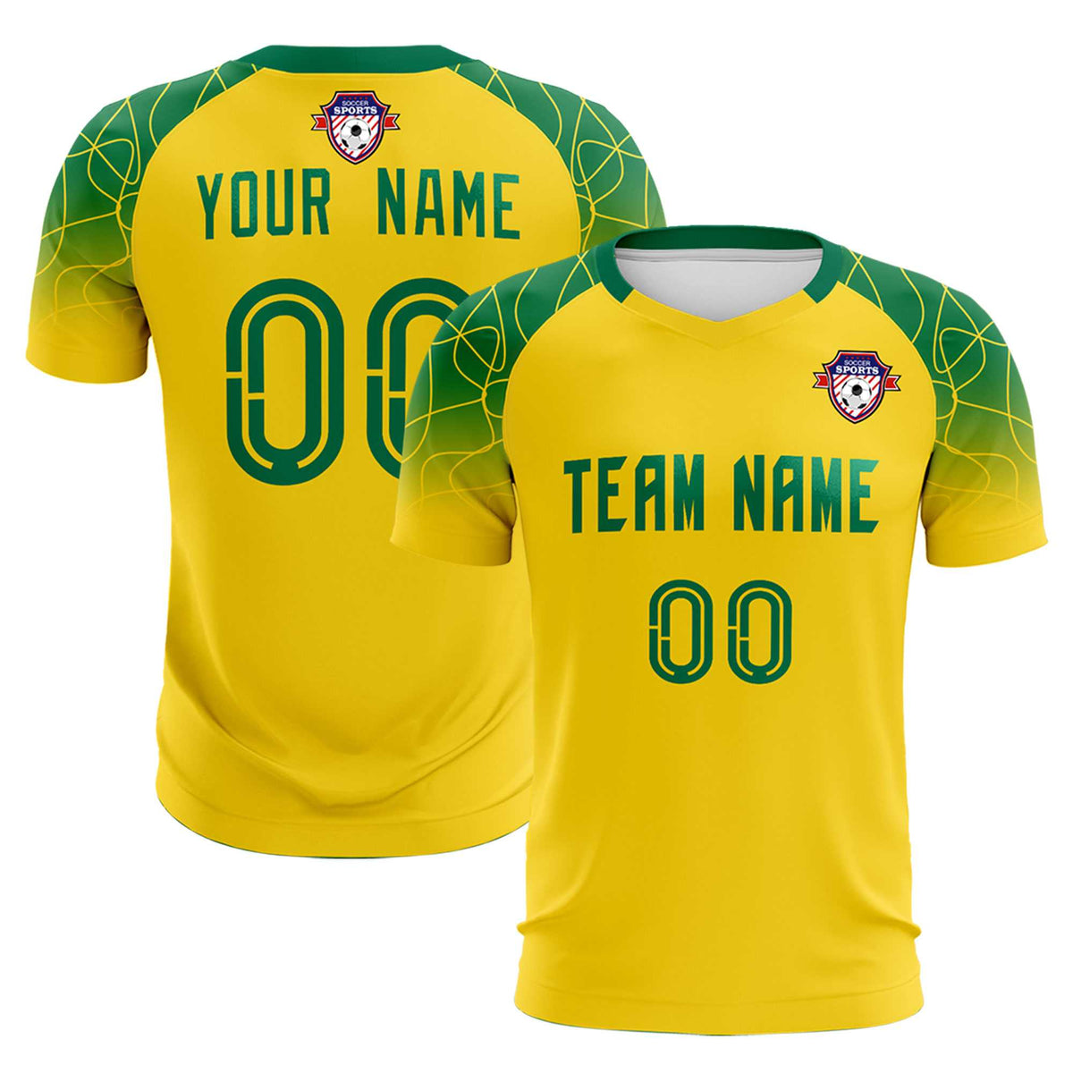 Custom Gold Classic Football Training Kit Jersey For Adults/Kids