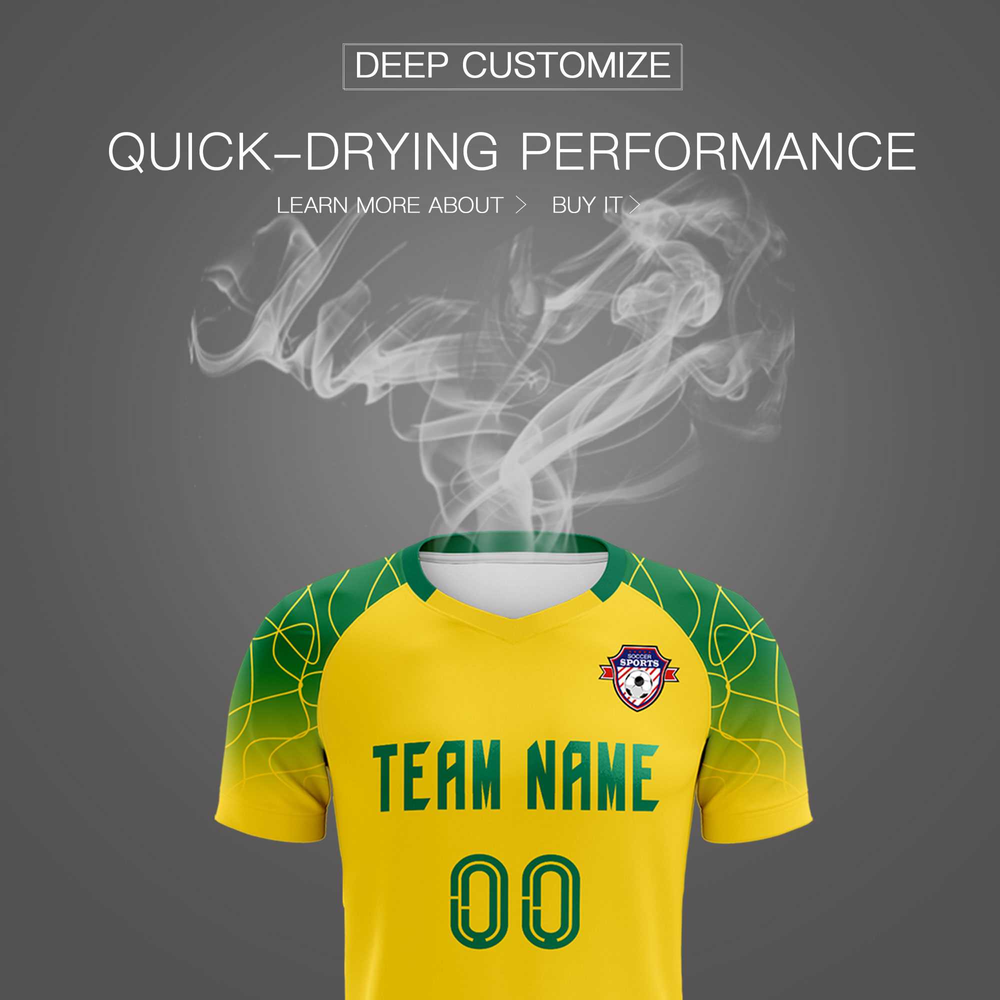 Custom Gold Classic Football Training Kit Jersey For Adults/Kids