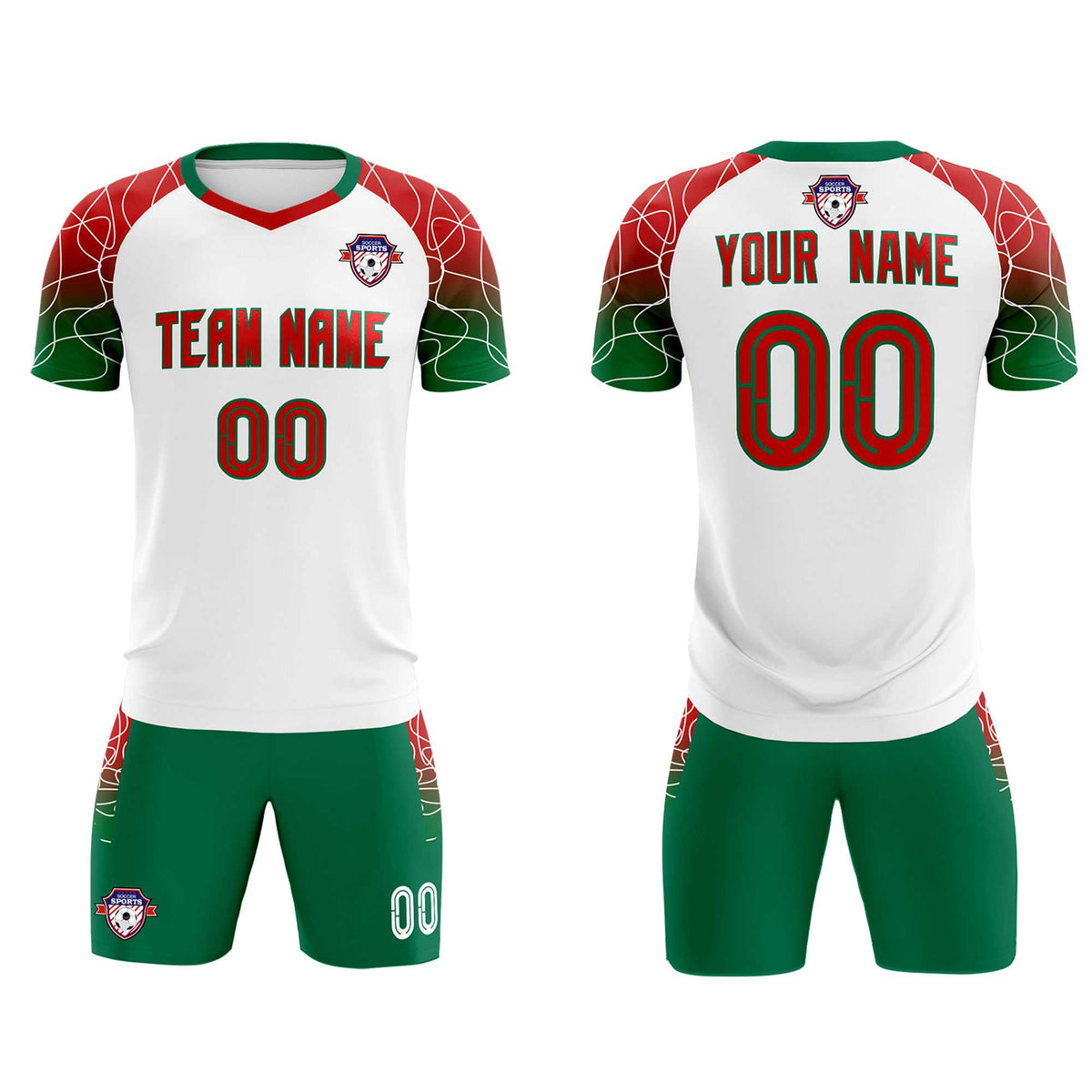 Custom White Classic Football Training Kit Jersey For Adults/Kids