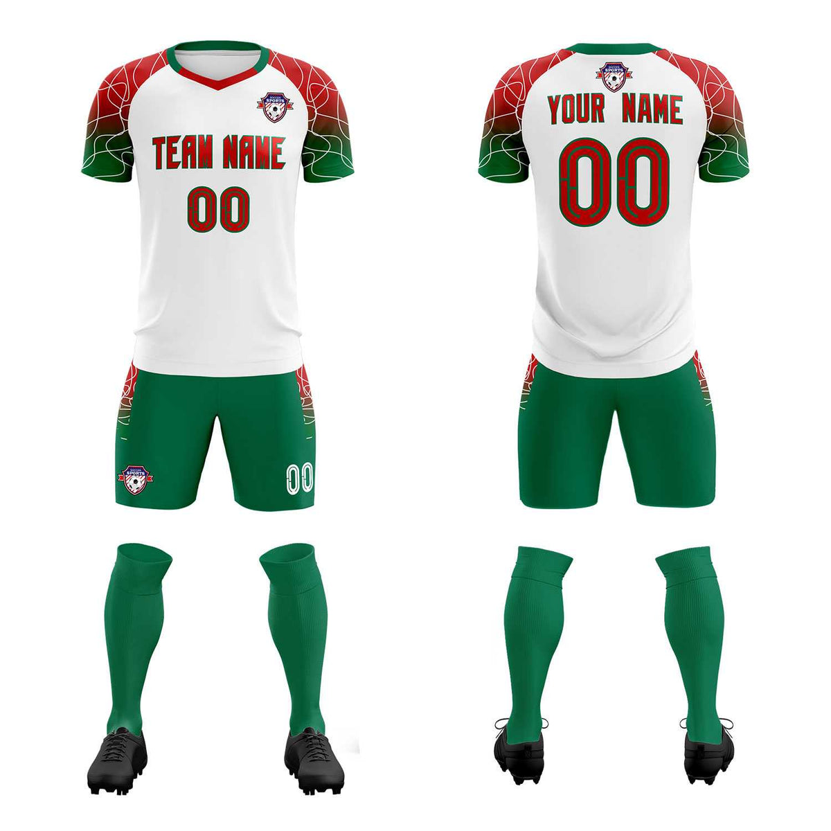 Custom White Classic Football Training Kit Jersey For Adults/Kids