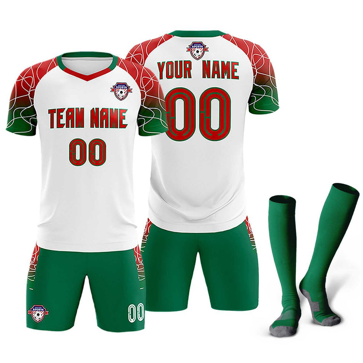 Custom White Classic Football Training Kit Jersey For Adults/Kids