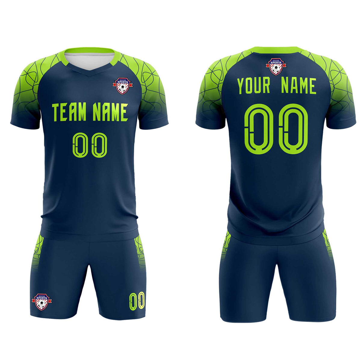 Custom Midnight Blue Classic Football Training Kit Jersey For Adults/Kids