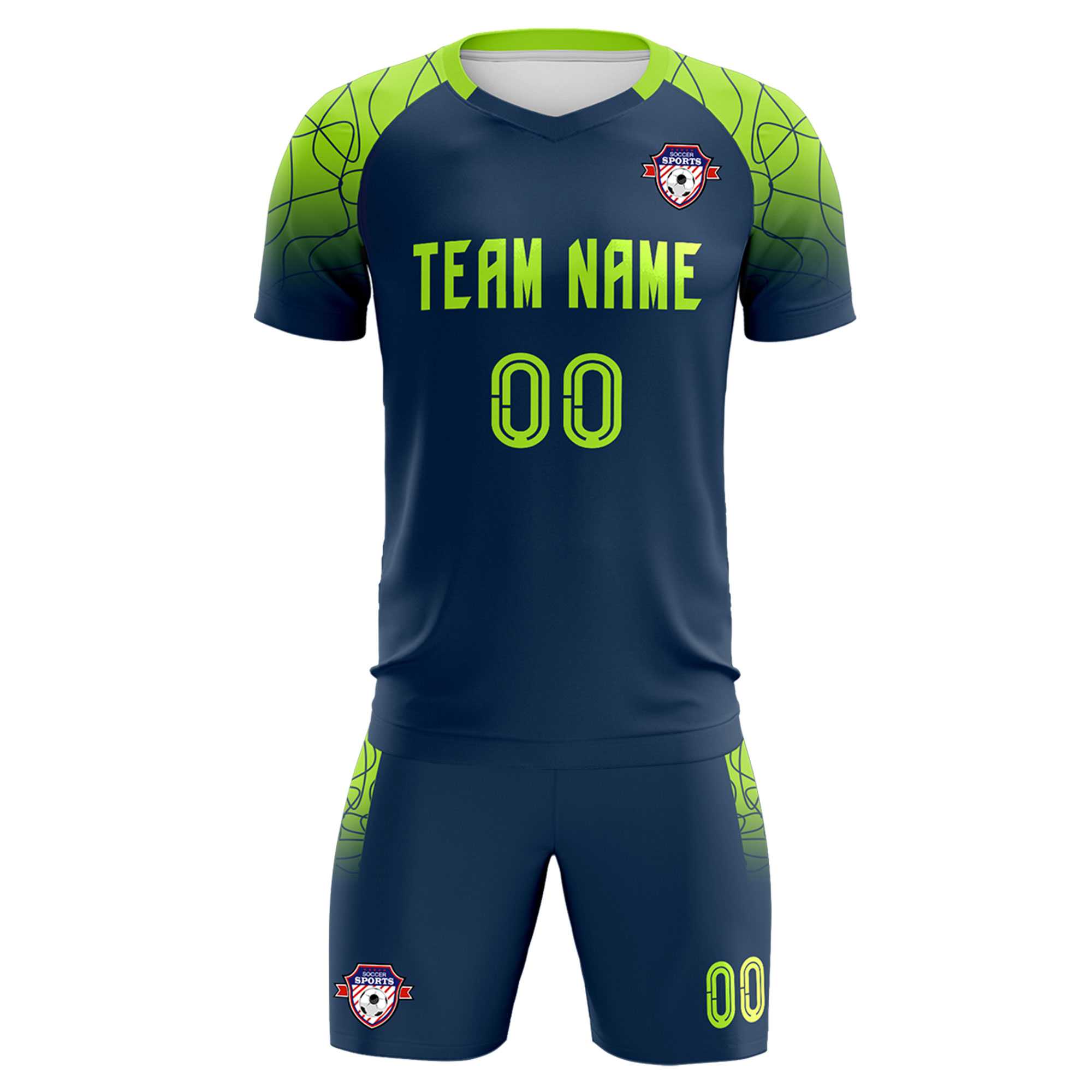 Custom Midnight Blue Classic Football Training Kit Jersey For Adults/Kids