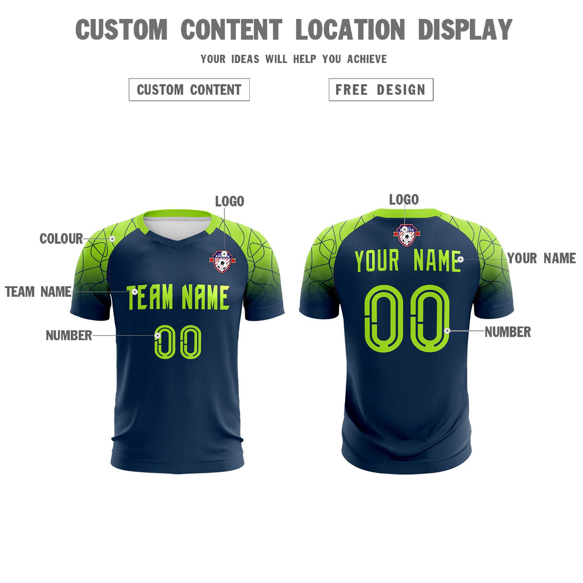 Custom Midnight Blue Classic Football Training Kit Jersey For Adults/Kids