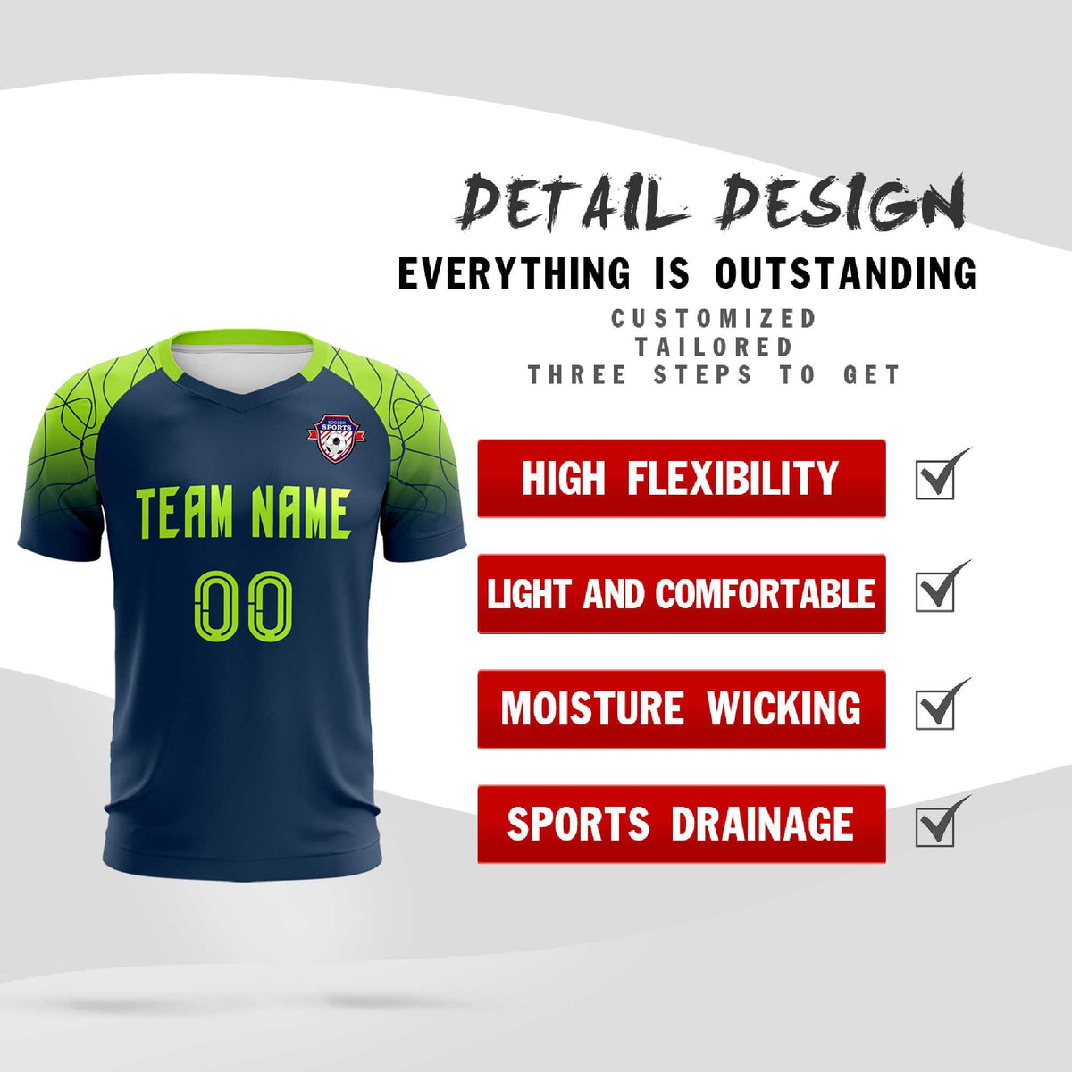 Custom Midnight Blue Classic Football Training Kit Jersey For Adults/Kids