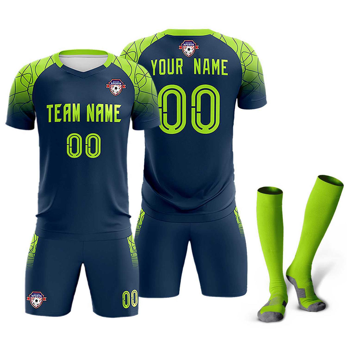 Custom Midnight Blue Classic Football Training Kit Jersey For Adults/Kids