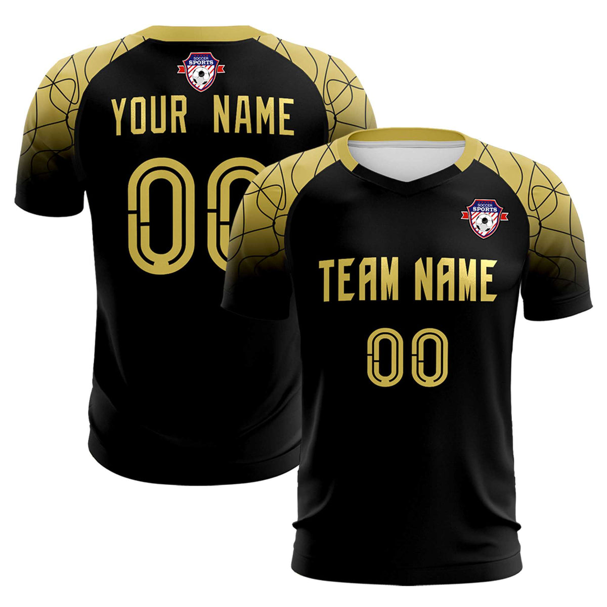 Custom Black Classic Football Training Kit Jersey For Adults/Kids