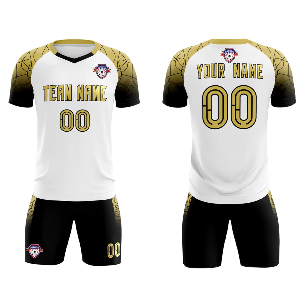 Custom White Classic Football Training Kit Jersey For Adults/Kids