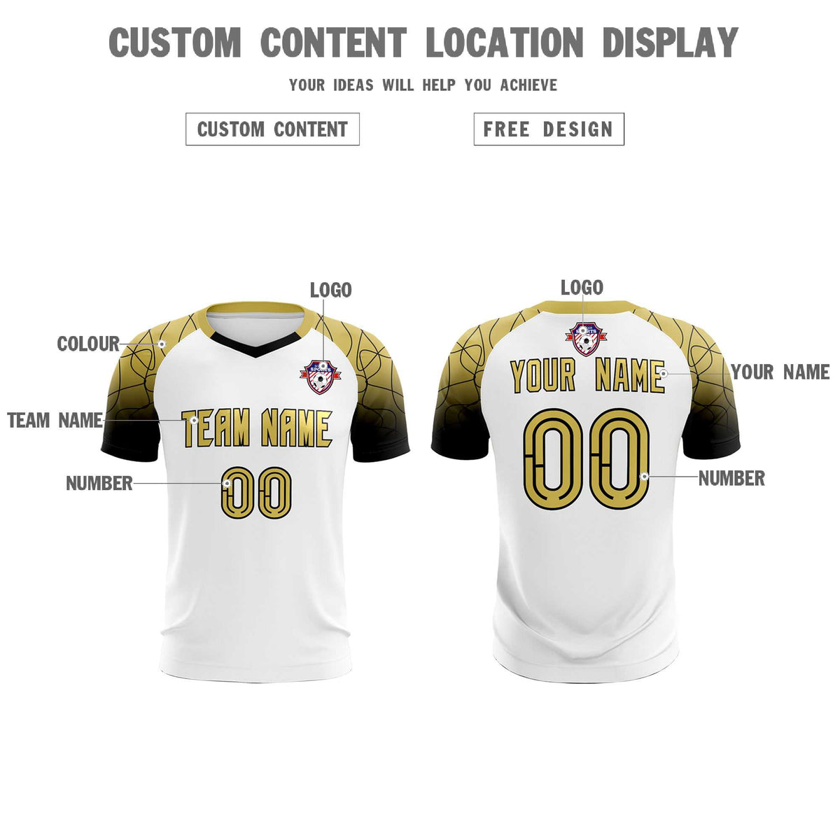 Custom White Classic Football Training Kit Jersey For Adults/Kids