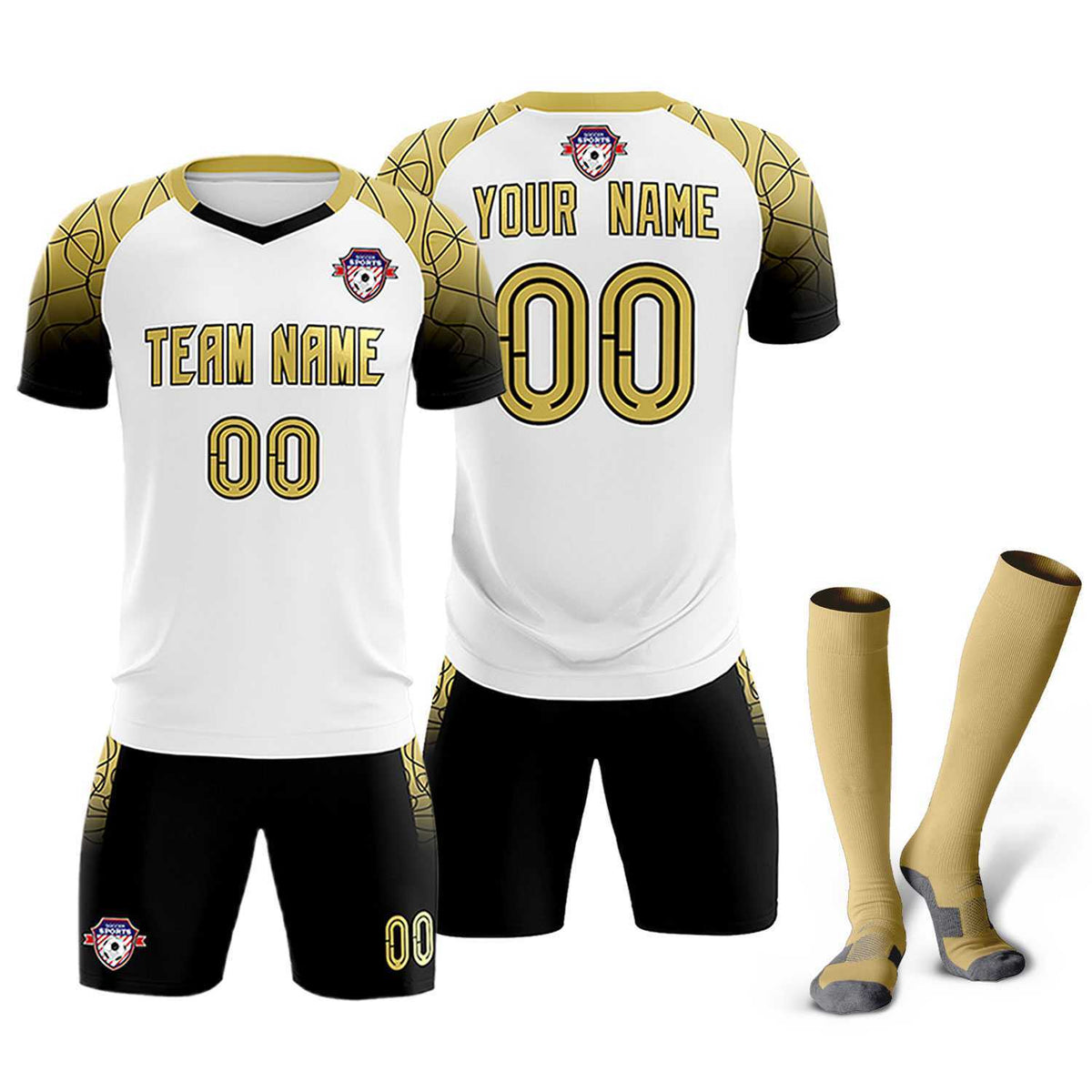 Custom White Classic Football Training Kit Jersey For Adults/Kids