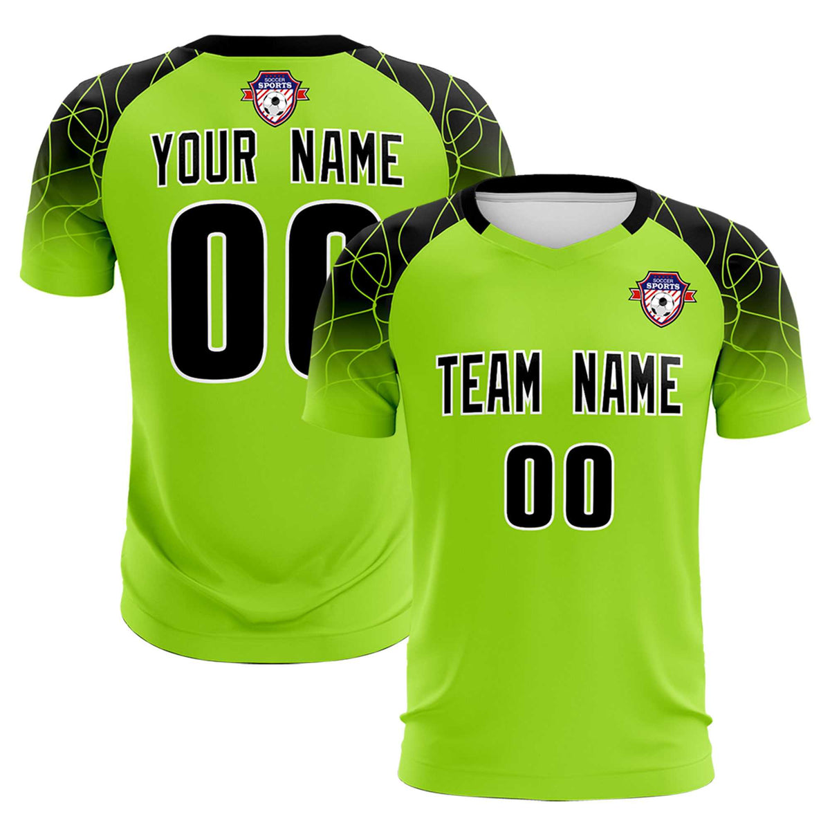 Custom Neon Green Classic Football Training Kit Jersey For Adults/Kids
