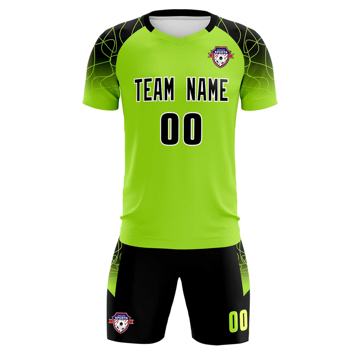 Custom Neon Green Classic Football Training Kit Jersey For Adults/Kids