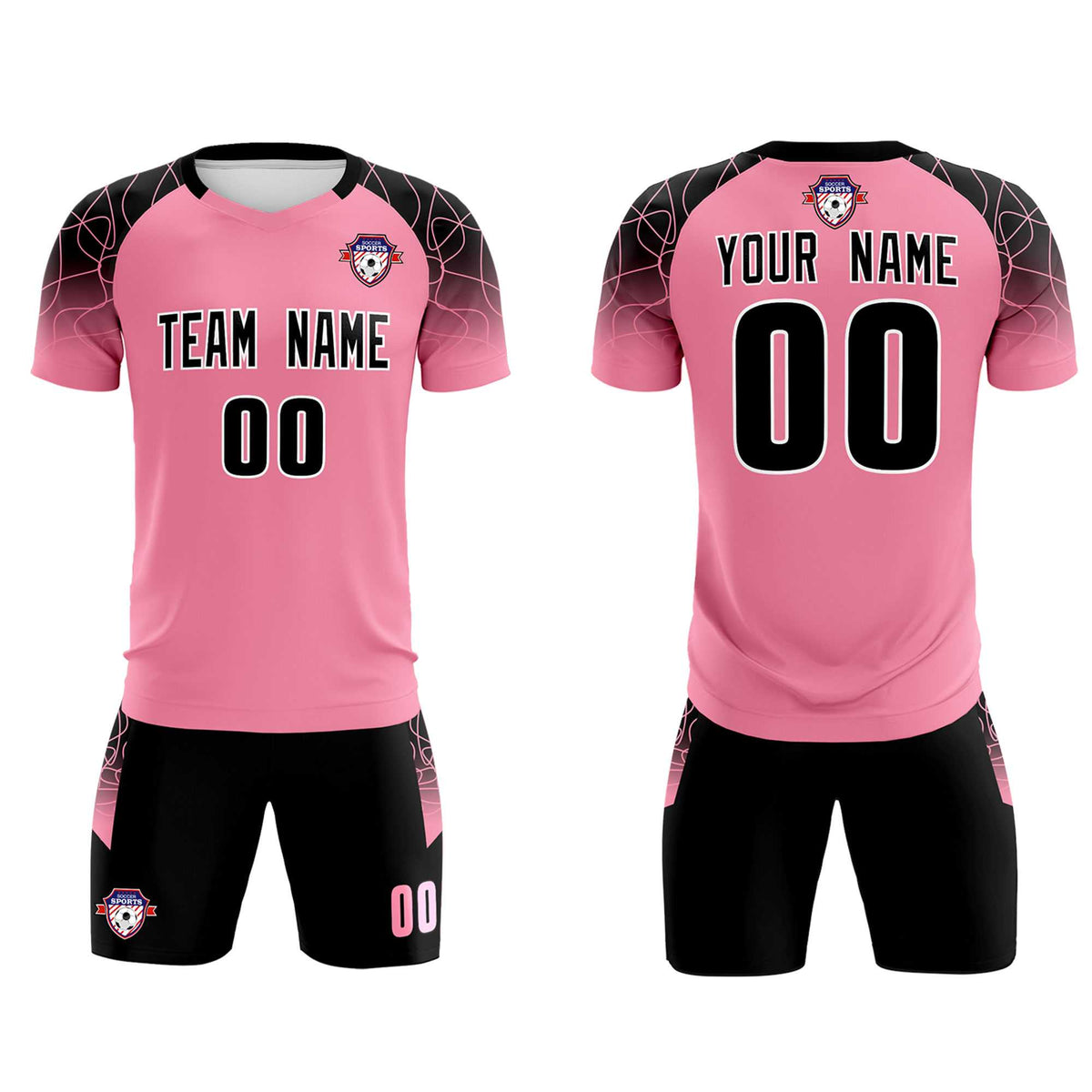 Custom Light Pink Classic Football Training Kit Jersey For Adults/Kids
