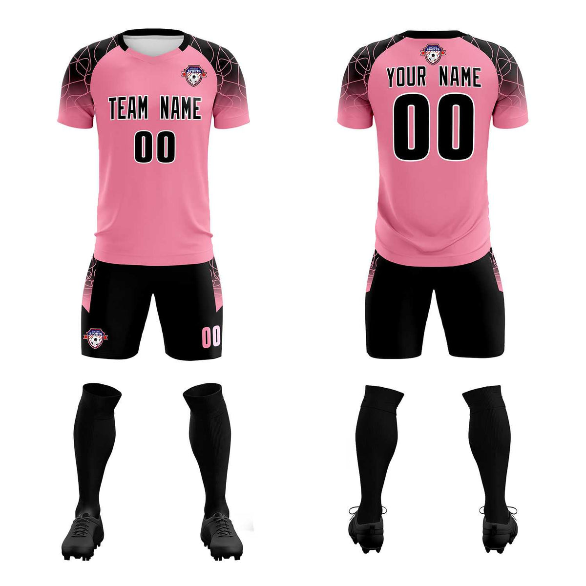 Custom Light Pink Classic Football Training Kit Jersey For Adults/Kids