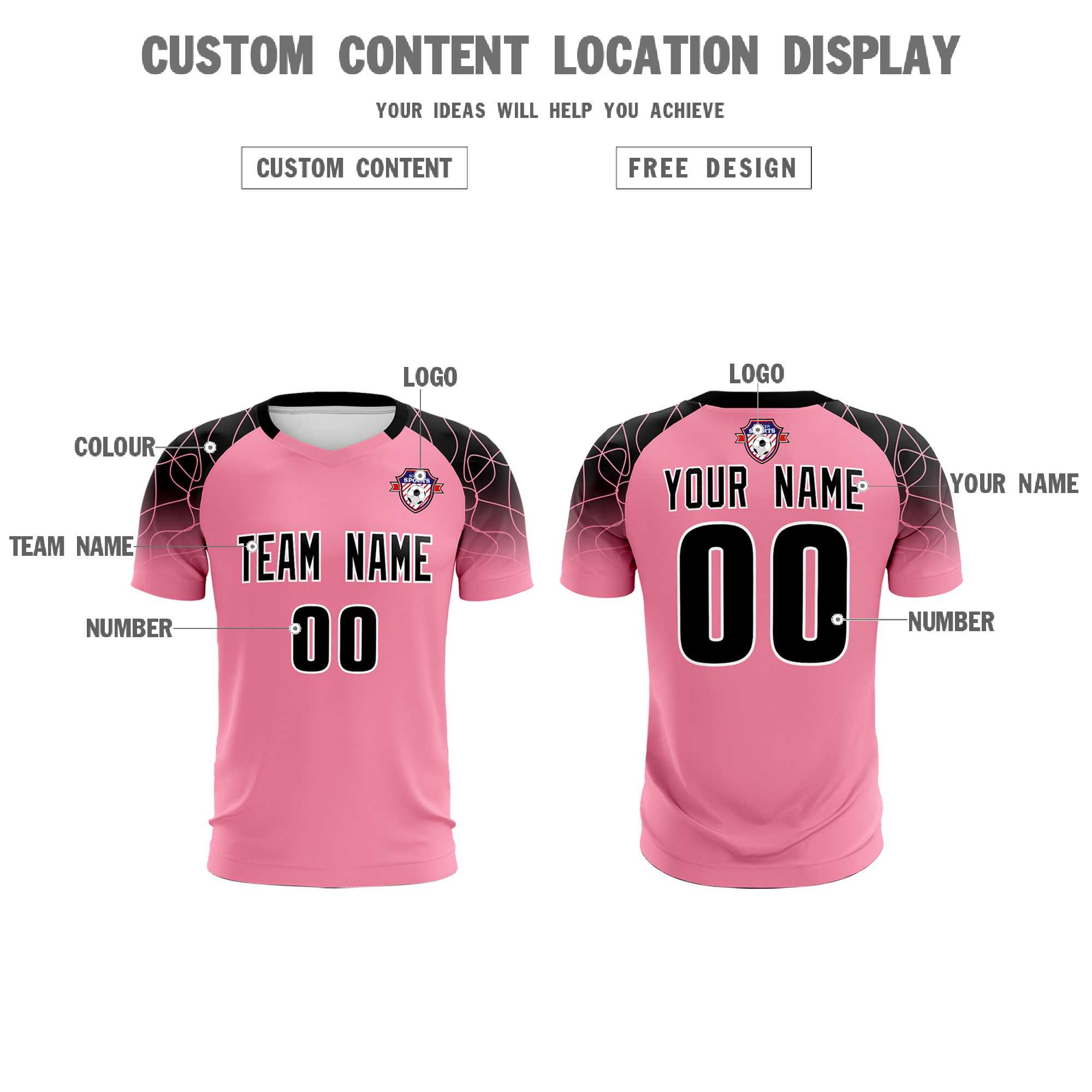 Custom Light Pink Classic Football Training Kit Jersey For Adults/Kids