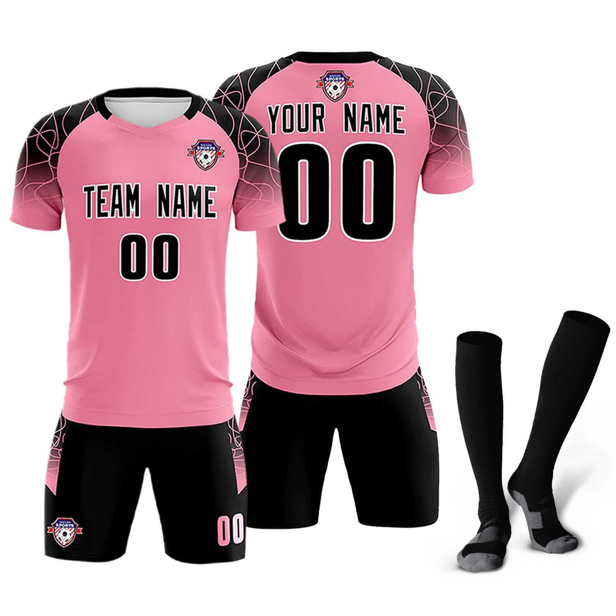 Custom Light Pink Classic Football Training Kit Jersey For Adults/Kids