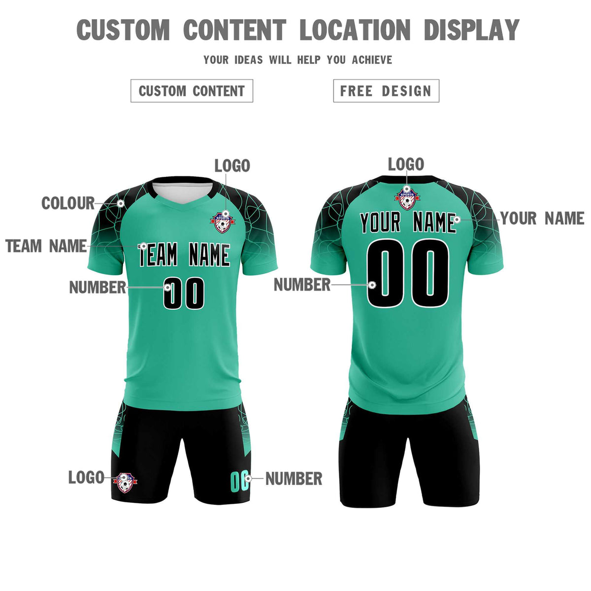Custom Green Classic Football Training Kit Jersey For Adults/Kids