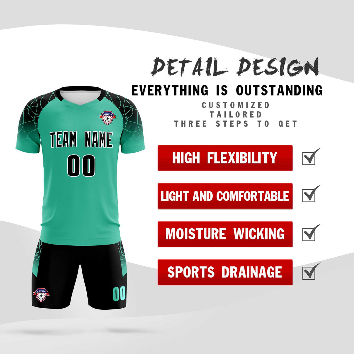 Custom Green Classic Football Training Kit Jersey For Adults/Kids