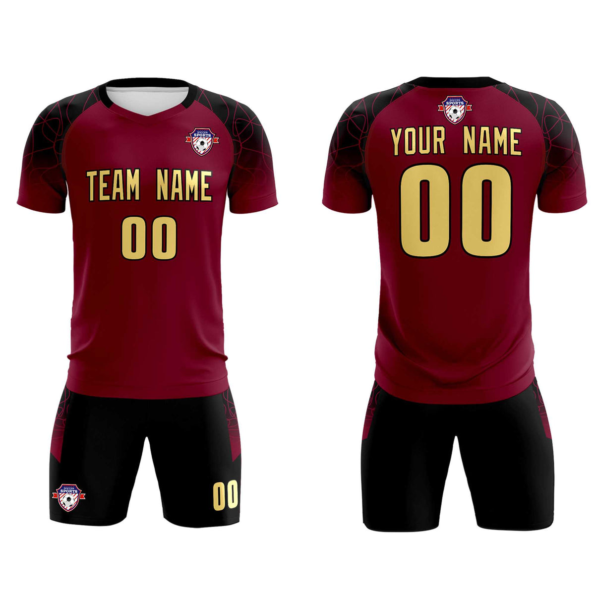Custom Crimson Classic Football Training Kit Jersey For Adults/Kids
