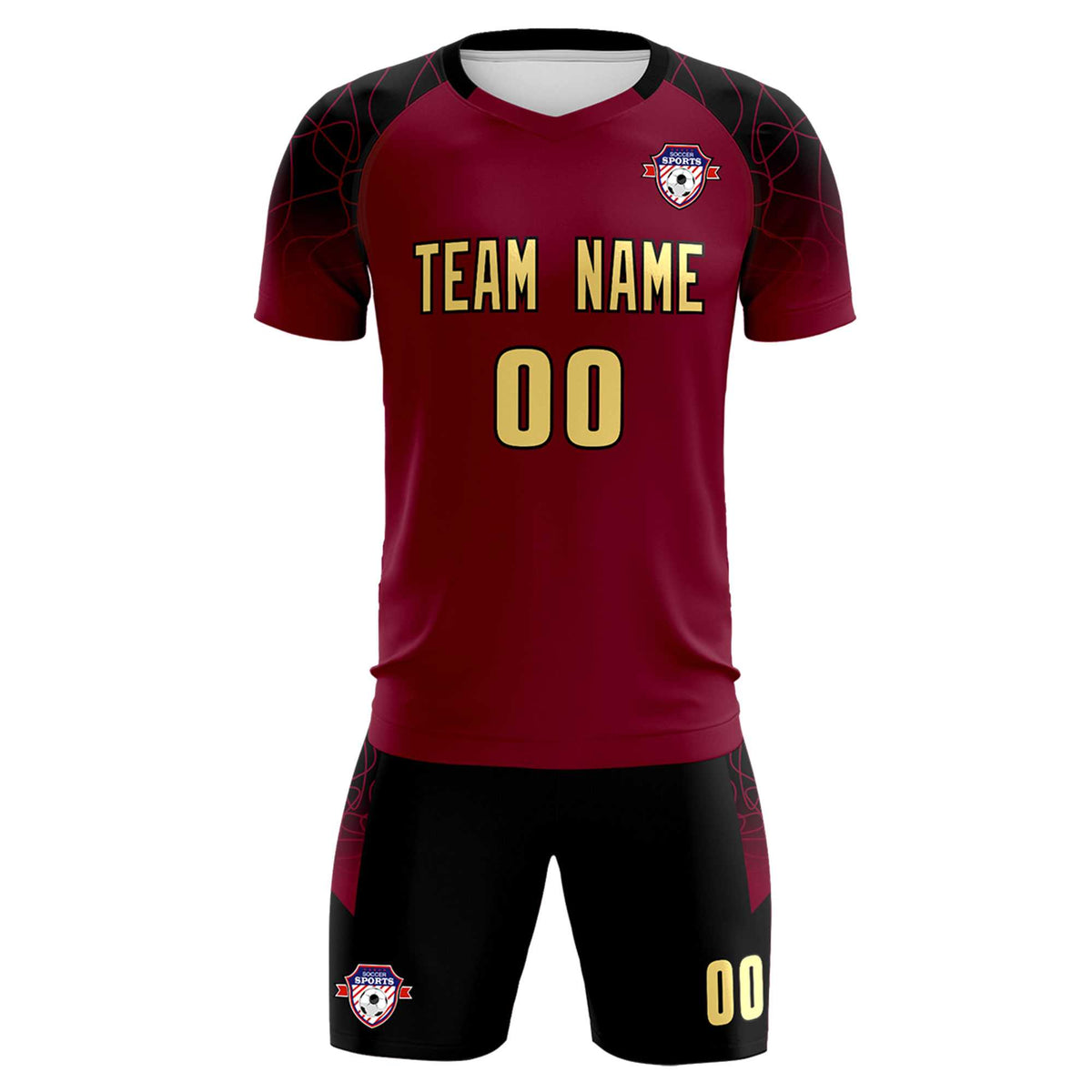 Custom Crimson Classic Football Training Kit Jersey For Adults/Kids