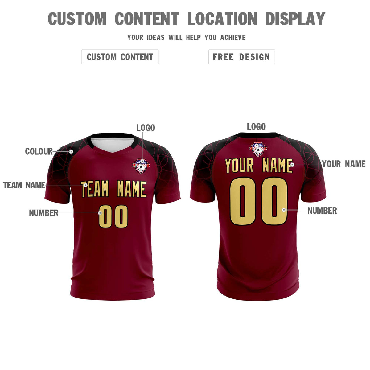 Custom Crimson Classic Football Training Kit Jersey For Adults/Kids