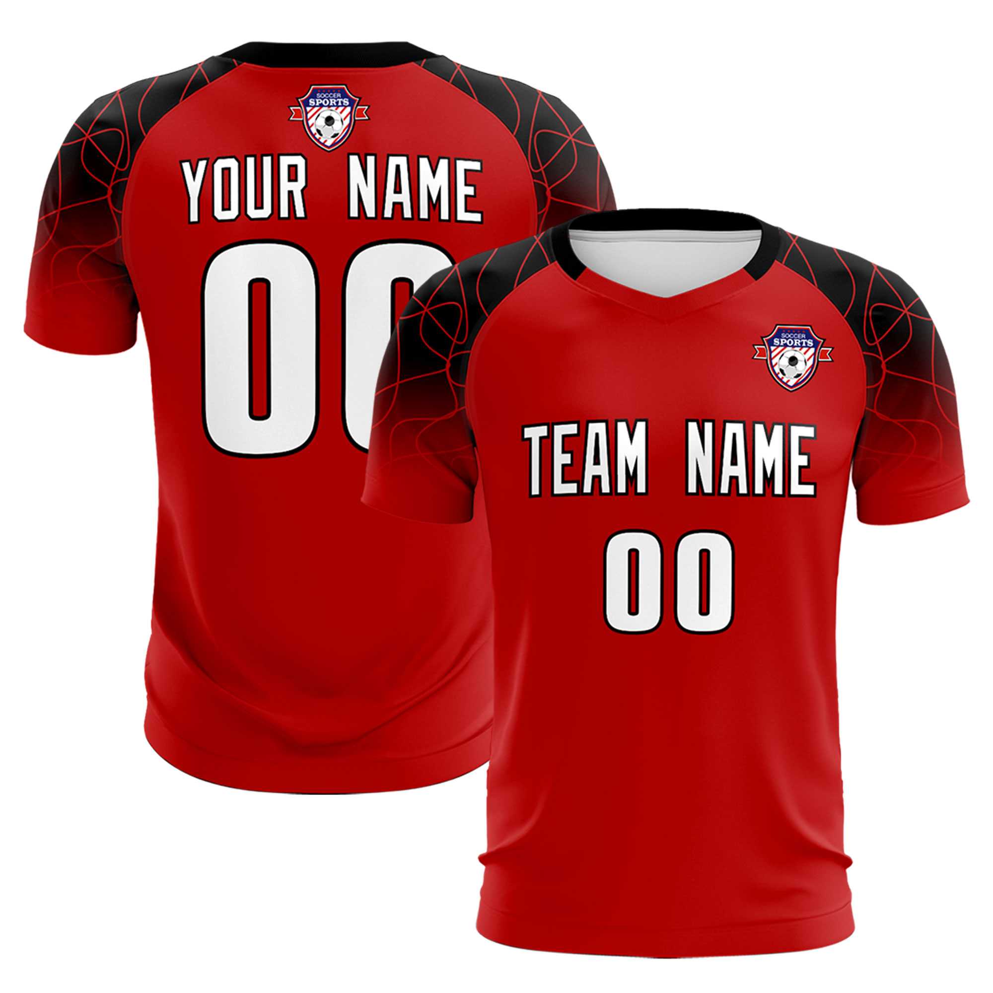 Custom Red Classic Football Training Kit Jersey For Adults/Kids
