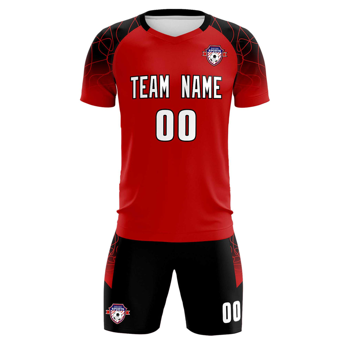 Custom Red Classic Football Training Kit Jersey For Adults/Kids