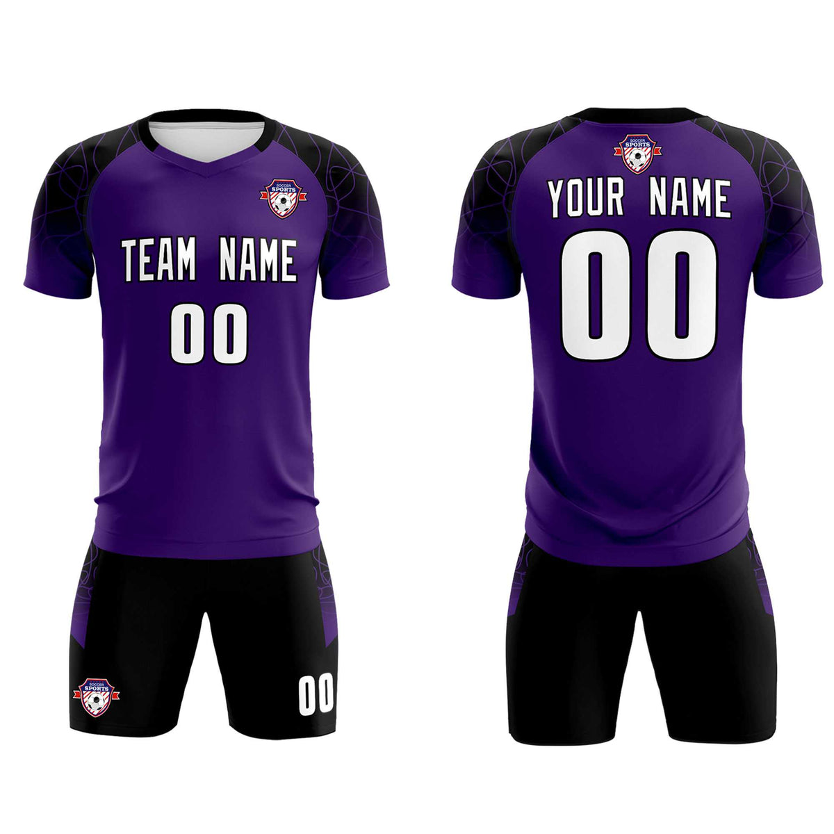 Custom Purple Classic Football Training Kit Jersey For Adults/Kids