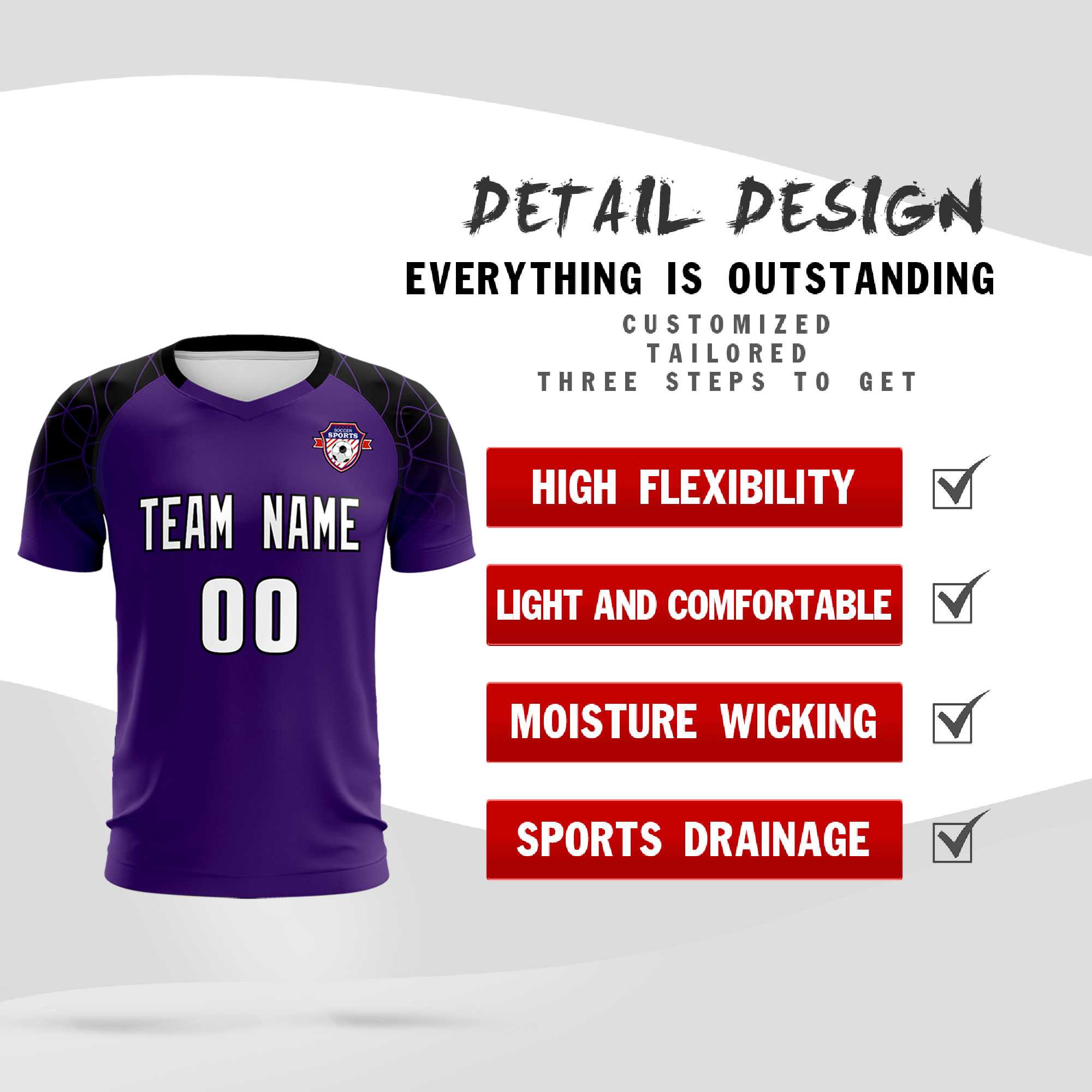 Custom Purple Classic Football Training Kit Jersey For Adults/Kids