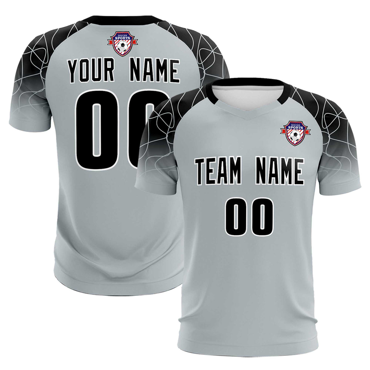 Custom Silver Classic Football Training Kit Jersey For Adults/Kids