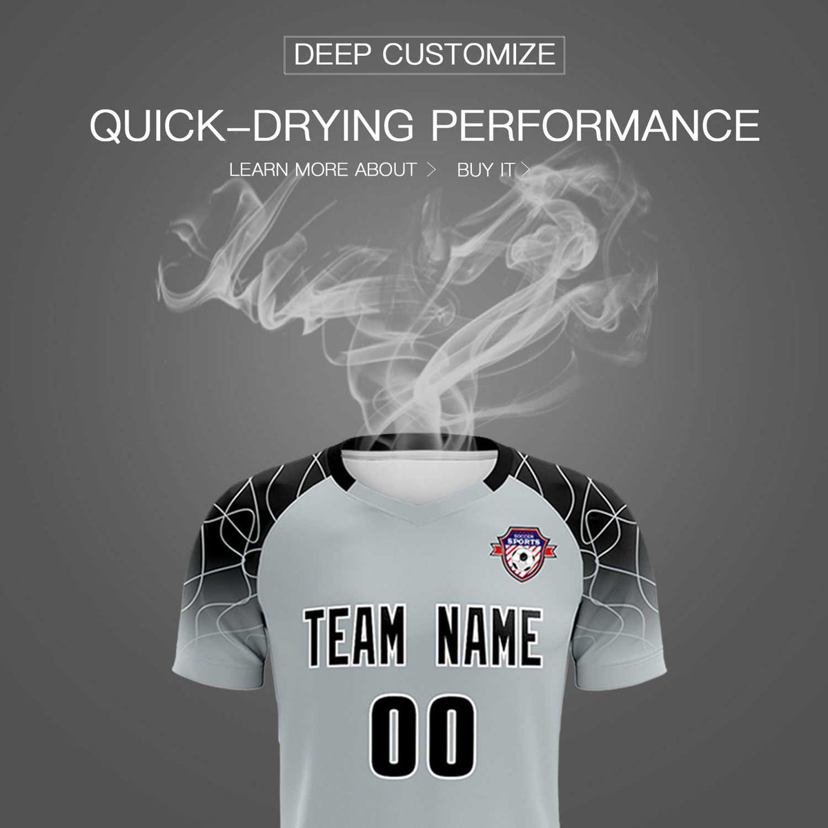 Custom Silver Classic Football Training Kit Jersey For Adults/Kids